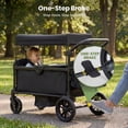 thumbnail image 4 of SACVON 2-Seater Stroller Wagon with Side Entry, Canopy & Snack Tray, Includes Removable Storage Bag That Converts to a Backpack-Black, 4 of 8