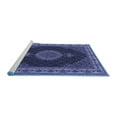 thumbnail image 2 of Ahgly Company Machine Washable Indoor Square Medallion Blue Traditional Area Rugs, 4' Square, 2 of 4