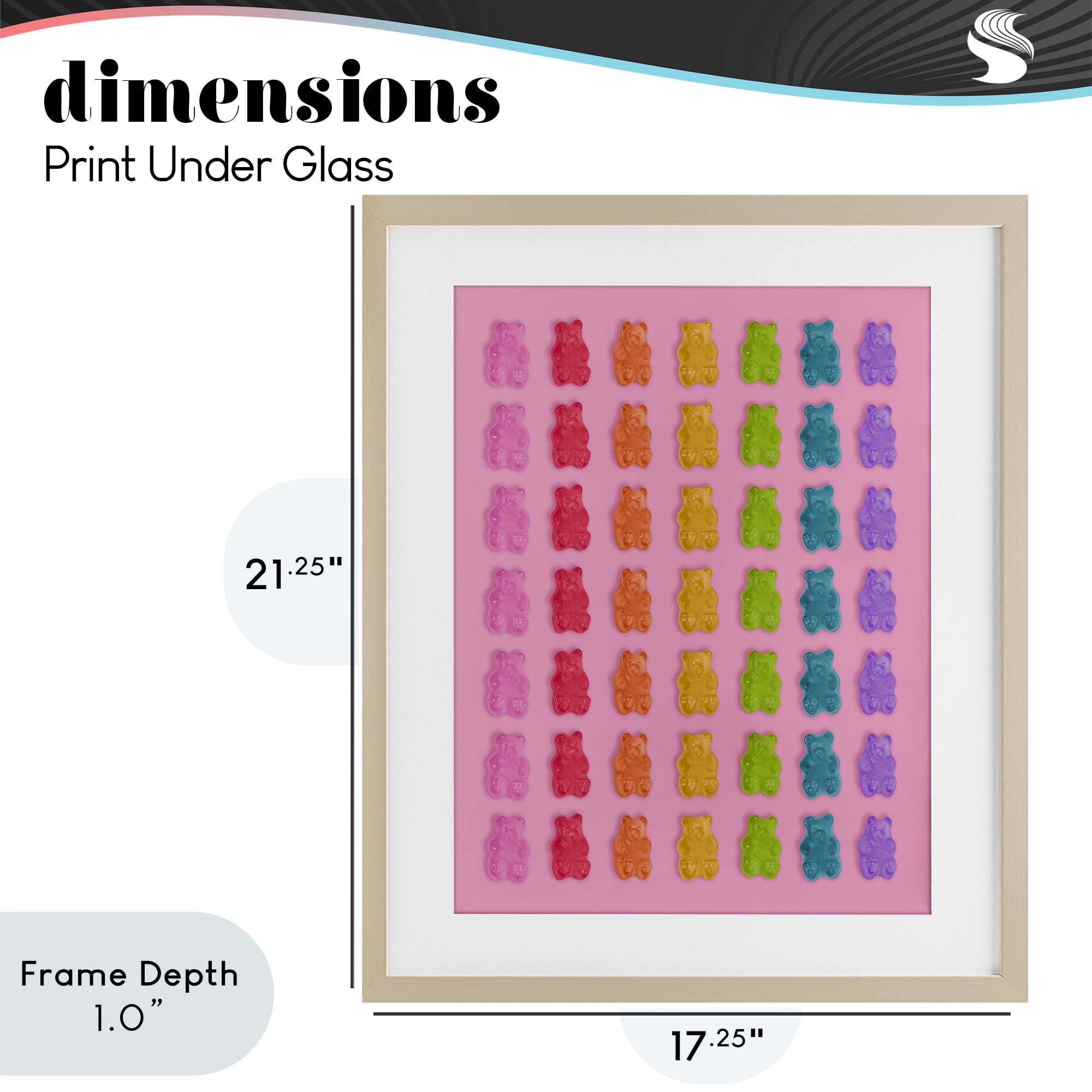 Stupell Industries Rainbow Bears in Stripes Birch Framed Print Under Glass, design by LISH Creative