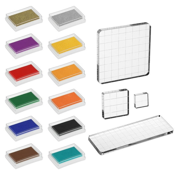 3"x2.2" Craft Ink Pad for Rubber Stamp, 12Pcs Washable Stamp Pad