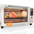 thumbnail image 1 of Nuwave Bravo Pro Smart Air Fryer Combo de horno tostador, encimera de horno de convección Airfryer, funciones 12 en 1 con tecnología más rápida y uniforme, 1800W, 50-450°F, sin PFAS, 21QT, crema de va, 1 of 5