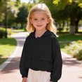 thumbnail image 2 of zuwimk Girls Athletic Zip-Up Jacket Long Sleeve Lightweight Riding Jacket with Pockets(8-9 Years,Black), 2 of 6