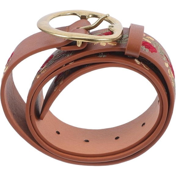 Embroidered Waist Belt for Women Mexican Floral Boho Style Adjustable Buckle Belt for Dresses