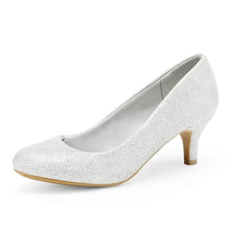 

Omagie Women Bridal Slip On Wedding Shoes Party Dress Low Heel Pumps Shoes