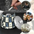thumbnail image 4 of Yayeee Ashtray with Lid for Cigarette Smokeless Stainless Steel Home Ash Holder, Black and Blue Cat, 4 of 7