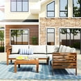 thumbnail image 2 of Japanese Style Garden Furniture - Wood Structure Beige Cushions Outdoor Seating Foam Protected, 2 of 6