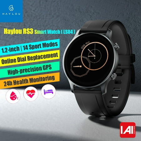 Haylou RS3 Smart Watch (LS04) Sports Bracelet 1.2-Inch AMOLED HD Display BT5.0 Fitness 14 Workout Modes/ Positioning/5ATM Waterproof Heart Rate/Blood Oxygen Monitor Compatible with Android