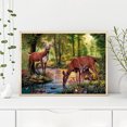 thumbnail image 3 of Cuadros Decorativos Kit de pintura de diamante 5D DIY Forest River Deer Cuadros de mosaico de taladro cuadrado completo Likrtyny embutido en tela, 3 of 9