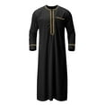 thumbnail image 6 of Vividxx Mens Dress Robe Arab Middle Robe Long Sleeve Embroidered Pocket Long Shirt Robe Coat Shirt Mens Prayer Clothing, 6 of 7