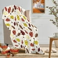 thumbnail image 7 of Fall Decor Throw Blanket: Autumn Luxury Soft Warm Lightweight Leaves and Berries Fuzzy Cozy Throw Blankets for Living Room Sofa Couch Bed Chair- Red Yellow Brown 40" x 50", 7 of 7