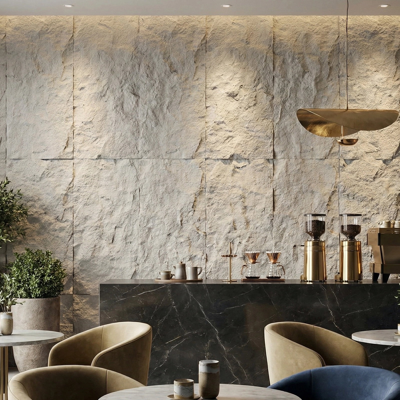 Easy4Home 4Pcs 48"x24" 3D Faux Stone Wall Panels Imitation Decorative Wall Tiles for Interior Wall Decor, Stone Gray