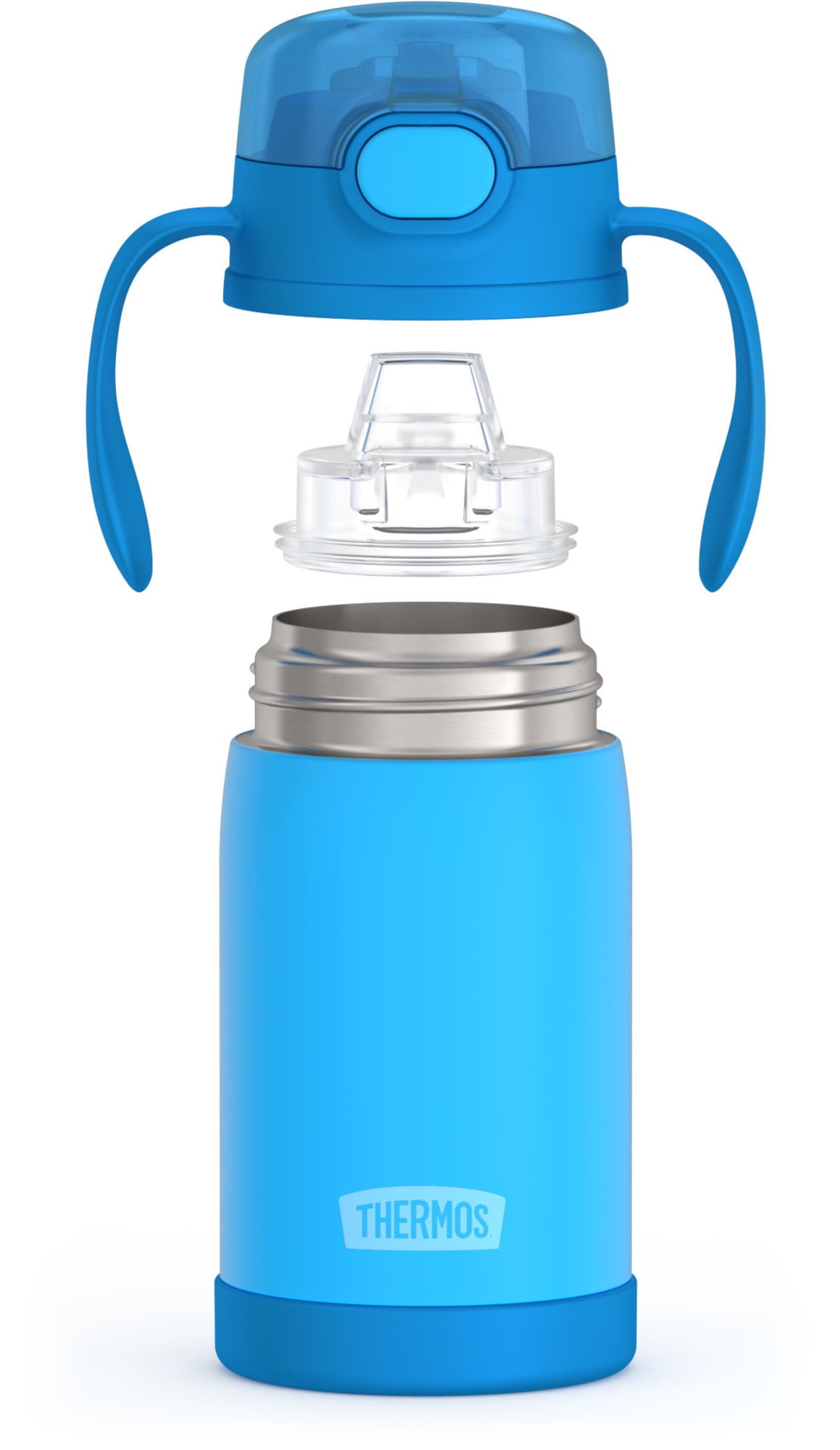 Thermos Biberon à Paille en Acier Inoxydable Isolé sous Vide 10 Oz, Bleu