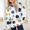 thumbnail image 2 of Mercatoo Women's Print Fashionable Casual Round Neck Long Sleeve Hooded Sweatshirt, 2 of 5