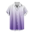 thumbnail image 5 of Dagegui Hawaiian Short Sleeve Shirts for Men Big and Tall Summer Tees Casual Button Down Shirts with Pocket Gradient Color Vacation Travel T-Shirt Tops on Sale Purple,S, 5 of 6