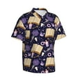 thumbnail image 3 of Xecao Lavender Flowers print Hawaiian shirt - a stylish short-sleeve button-down for men, perfect for casual beach and tropical outings., 3 of 9