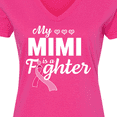thumbnail image 4 of Inktastic Breast Cancer Awareness My Mimi is a Fighter Women's V-Neck T-Shirt, 4 of 5