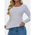 thumbnail image 3 of Long Sleeve T Shirts for Women Ribbed Knit Basic Tops Casual Slim Fitted Tee Tshirts, 3 of 4