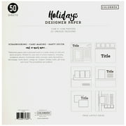 Colorbk Holidays Multicolor Designer Paper, 12"x12", 67 lb./100 GSM, 50 Sheets
