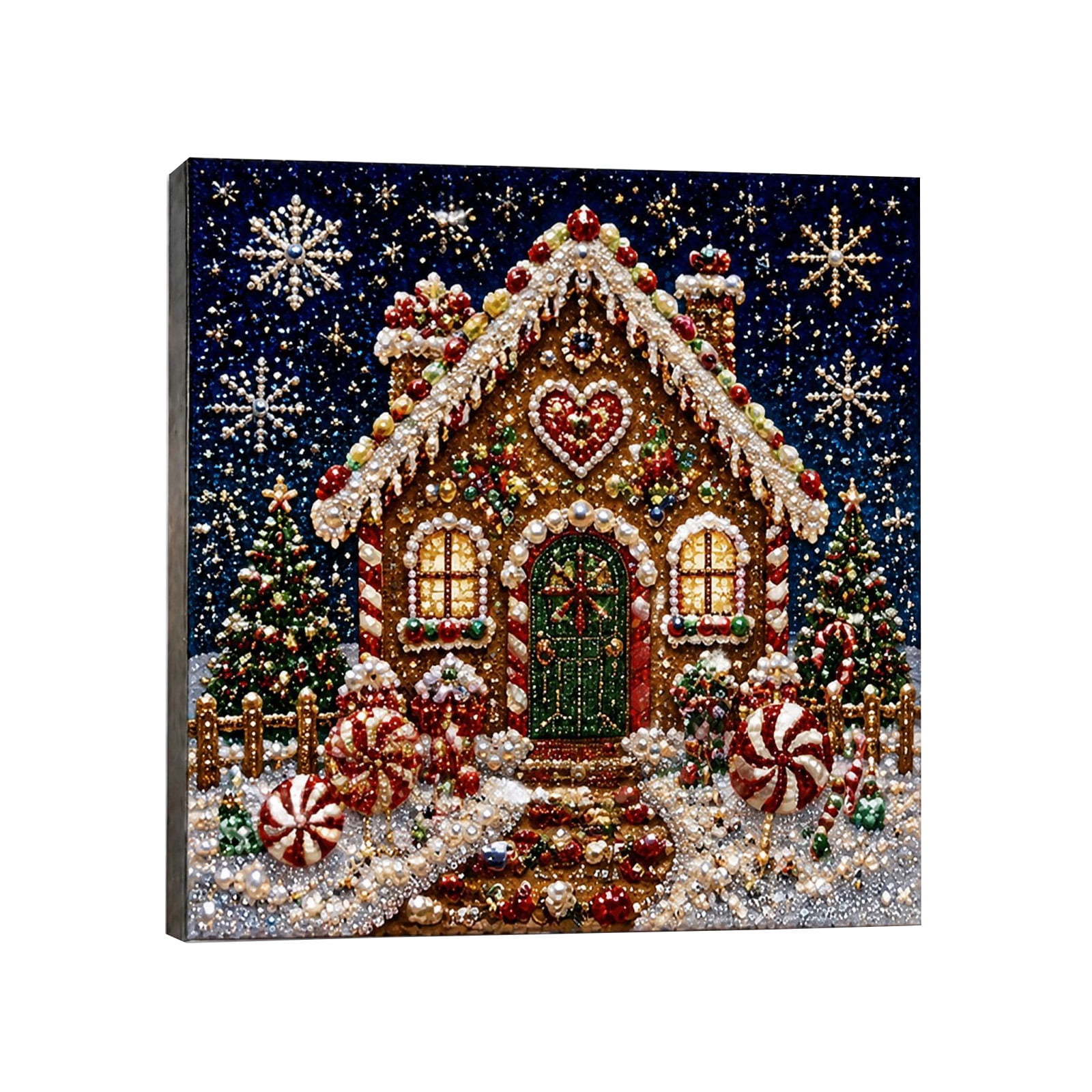 Christmas Pearl Rhinestone Craft Kit Art Craft for Adults Beginners Home Decor,H