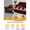 thumbnail image 5 of Red Black Plaid Sofa Covers for 2-3 Cushion Couch L-Shaped Sectional, Country Vintage Bear Buffalo Gingham Washable Sofa Covers Slipcover for Living Room Furniture, Couch Cover Blanket 71"x134", 5 of 9