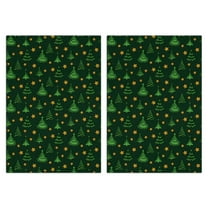 2 Pcs Funny Kitchen Towels,Dark Green Christmas Tree and Star Pattern Microfiber Dish Towels,Kitchen Tea Towels,Kitchen Towel Set (18" X 26")