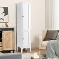 thumbnail image 2 of Giantex High Storage Bathroom Cabinet, Freestanding Slim Organizer,  Linen Tower Narrow Floor Cabinet, White, 2 of 10