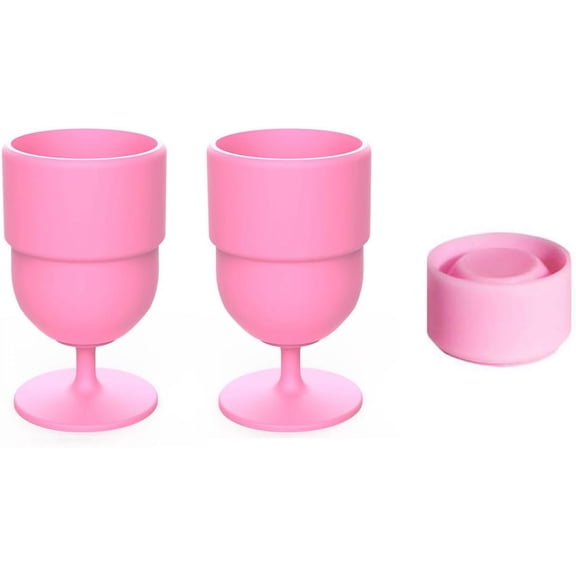 2 Pack Portable Collapsible Silicone Wine Glasses Travel Picnic Indoor Outdoor Party Cups Unbreakable