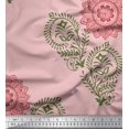 thumbnail image 1 of Soimoi Polyester Crepe Fabric Paisley,Leaves & Floral Mandala Block Decor Fabric Printed Yard 42 Inch Wide, 1 of 1