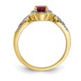 thumbnail image 6 of 14K Yellow Gold Diamond & Ruby Ring Size 7, 6 of 7
