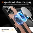 thumbnail image 5 of Strong Magnetic for iPhone 13 Pro Case with Hidden Stand, Compatible with Mag-Safe, Military Grade Drop Protection, Built-in Kickstand for iPhone 13 Pro Heavy Duty Shockproof Cover, Rosegold, 5 of 7