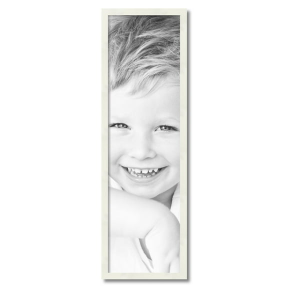 ArtToFrames 11" x 38" White Picture Frame, 11x38 inch White Wood Poster Frame (WOM-5140)