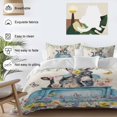 thumbnail image 3 of Queen 4 Piece Bedding Set Vintage Farm Donkeys Pigs Cows Soft Breathable Duvet Cover and Pillowcase, Flowers Leaves on Linen Duvet Cover Set Bed Sheets for Bedroom Dormitory Guest Room, 3 of 9
