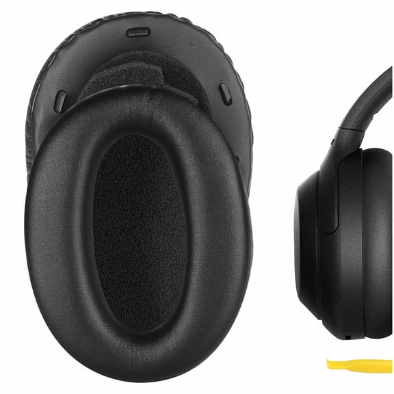 Geekria QuickFit Replacement Ear Pads for Sony WH1000XM2, MDR-1000X Headphones Ear Cushions, Repair Parts (Black)