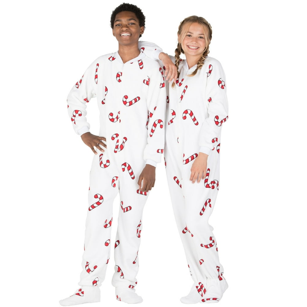 Footed Pajamas Footed Pajamas Candy Cane Lane Kids Chenille Onesie