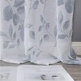 thumbnail image 7 of 2 Panels Sheer Curtains, Leaves Floral Faux Linen Textured Grommet Voile Curtain Drapes, 7 of 7