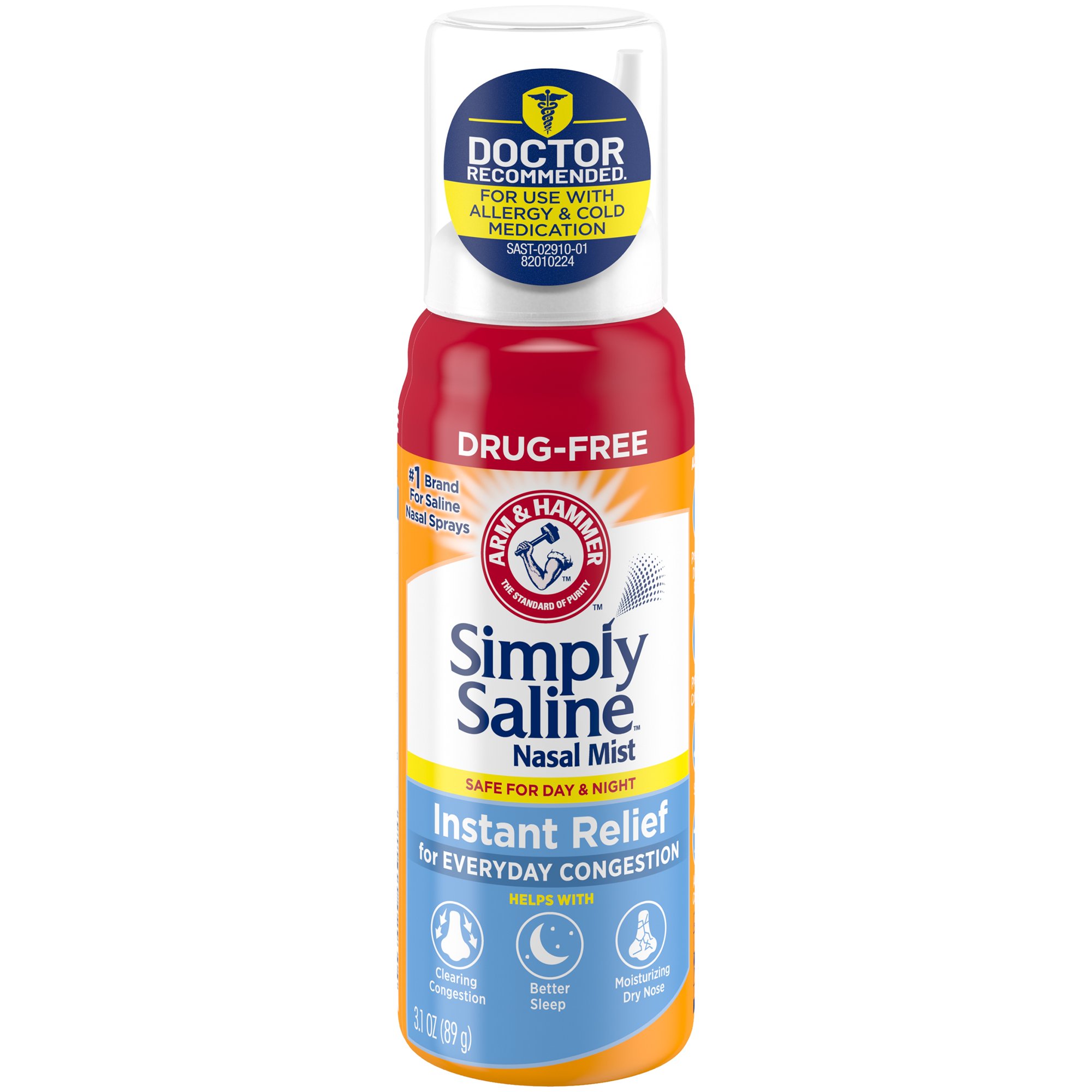 (3 pack) (3 pack) Arm & Hammer Simply Saline Nasal Relief Nasal Mist 3.0 fl. oz. Spout-Top Can
