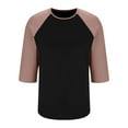 thumbnail image 6 of Fanxing Raglan Sleeve Tops for Women 3/4 Sleeve T Shirts Casual Baseball Tees Loose Fit Round Tunic Blouse Black,L, 6 of 8
