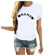thumbnail image 2 of Odeerbi Mommy And Me Tops Matching Outfits Mother and Daughter Clothes Love Print Short Sleeve T-shirts Tops Blouse, 2 of 5