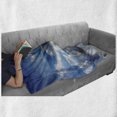 thumbnail image 5 of Landscape Soft Flannel Fleece Throw Blanket, Sunshine Sun Rays Breaking Through Huge Dark Clouds View Landscape Picture, Cozy Plush for Indoor and Outdoor Use, 50" x 60", Grey Blue, by Ambesonne, 5 of 5