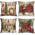 thumbnail image 1 of Fundas de Almohada Hlonon Navidad 40 cm x 40 cm Juego de 4 Algodón, 1 of 7