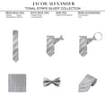 thumbnail image 4 of Jacob Alexander Men's Solid Color Tonal Stripe Pre-Tied Clip-On Neck Tie - Silver, 4 of 5