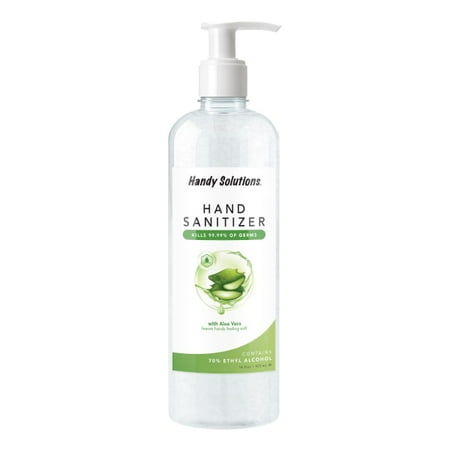 Handy Solutions Antibacterial Gel Hand Sanitizer With Aloe, Scented, 16 Oz Pump Bottle, FDA Registered And Listed