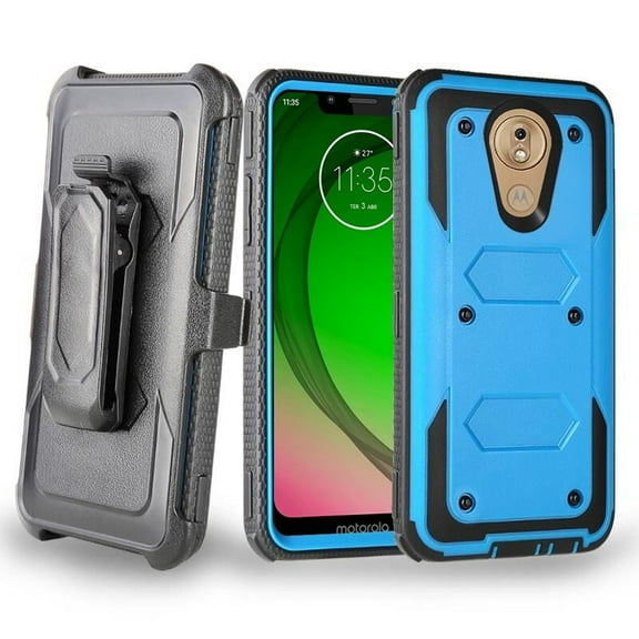 GSA Hexagon 3-in-1 Holster Case for Motorola Moto G7 Play XT1952 Blue/Black