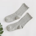 thumbnail image 3 of Vorkoi Women's Ruffle Socks,Casual Cute Ankle Socks Breathable Knit Cotton Warm Soft Frilly Crew Socks for Women, 3 of 4