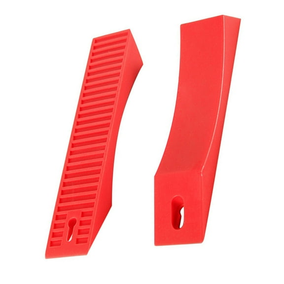 2Pcs Deadlift for Weight Lifting Barbell in Red Silicone Easy to Load Unload Plates