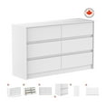 thumbnail image 1 of Commode Double Alex, 6 Tiroirs, Blanc Alpin, 1 of 8
