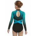 thumbnail image 4 of TSSOE Kids Girls Rhinestone Long Sleeve Gymnastics Unitard Figure Skating Bodysuit with Shorts Hairband Set Activewear Light Blue 10, 4 of 5