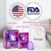VENUS Menstrual Cup, BPA-Free & 100% Medical Grade Silicone Period Cup, Small, 1-Pack