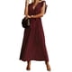 thumbnail image 2 of SAYOO Vestidos Largos de Manga con Volantes con cinturón para Mujer Verano, Vestidos de Gasa Plisados con Cuello en V de Color Sólido Casual SAYOO casual, 2 of 7