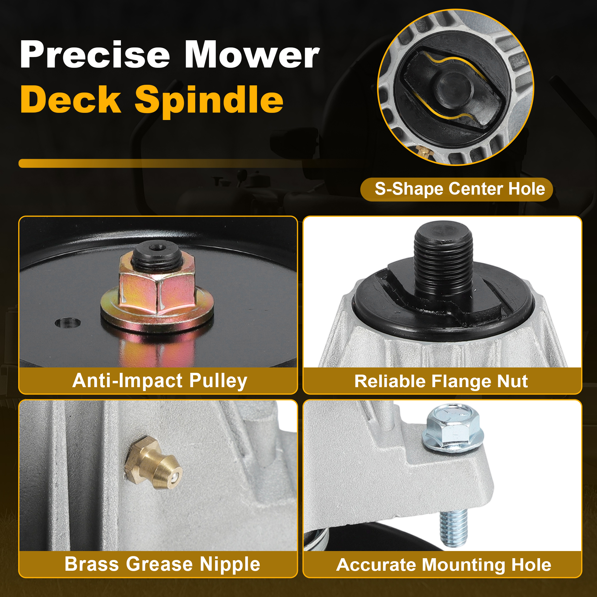 Unique Bargains Lawn Mower Deck Spindle Assembly for 42 Inch Decks